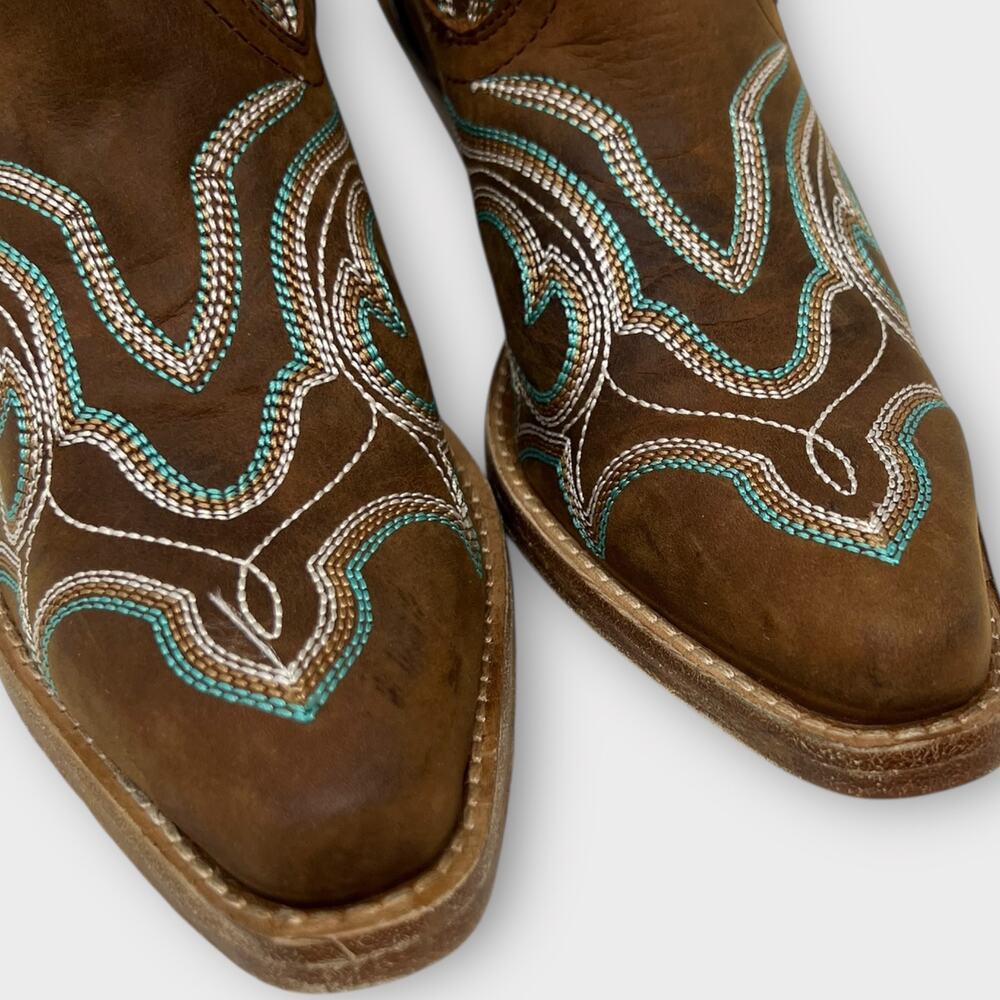 Buck & Brana Regina Napa Camel Embroidered Leather Western Ankle Boot Size 6 NEW - Picture 7 of 13